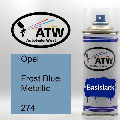 Opel, Frost Blue Metallic, 274: 400ml Sprühdose, von ATW Autoteile West.